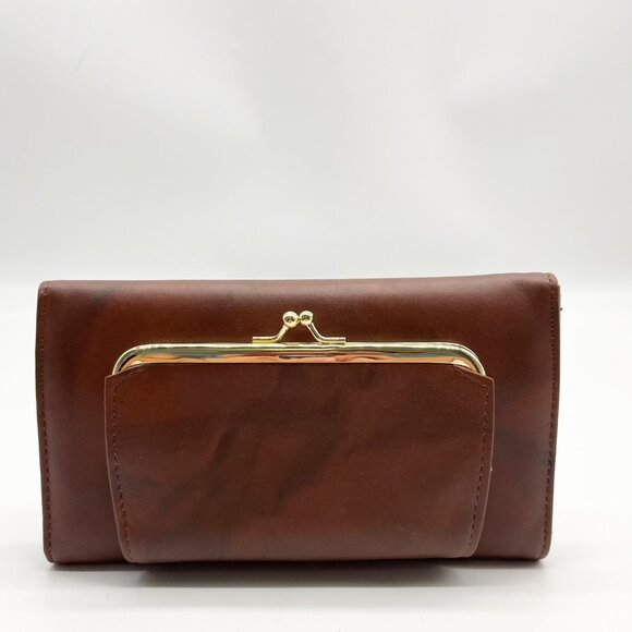 Julia Buxton Brown Leather Heiress Checkbook Wallet - Picture 2 of 10